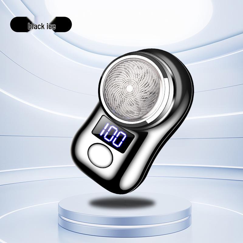 Portable Mini Electric Shaver with Power Display & Washable Beard Trimmer
