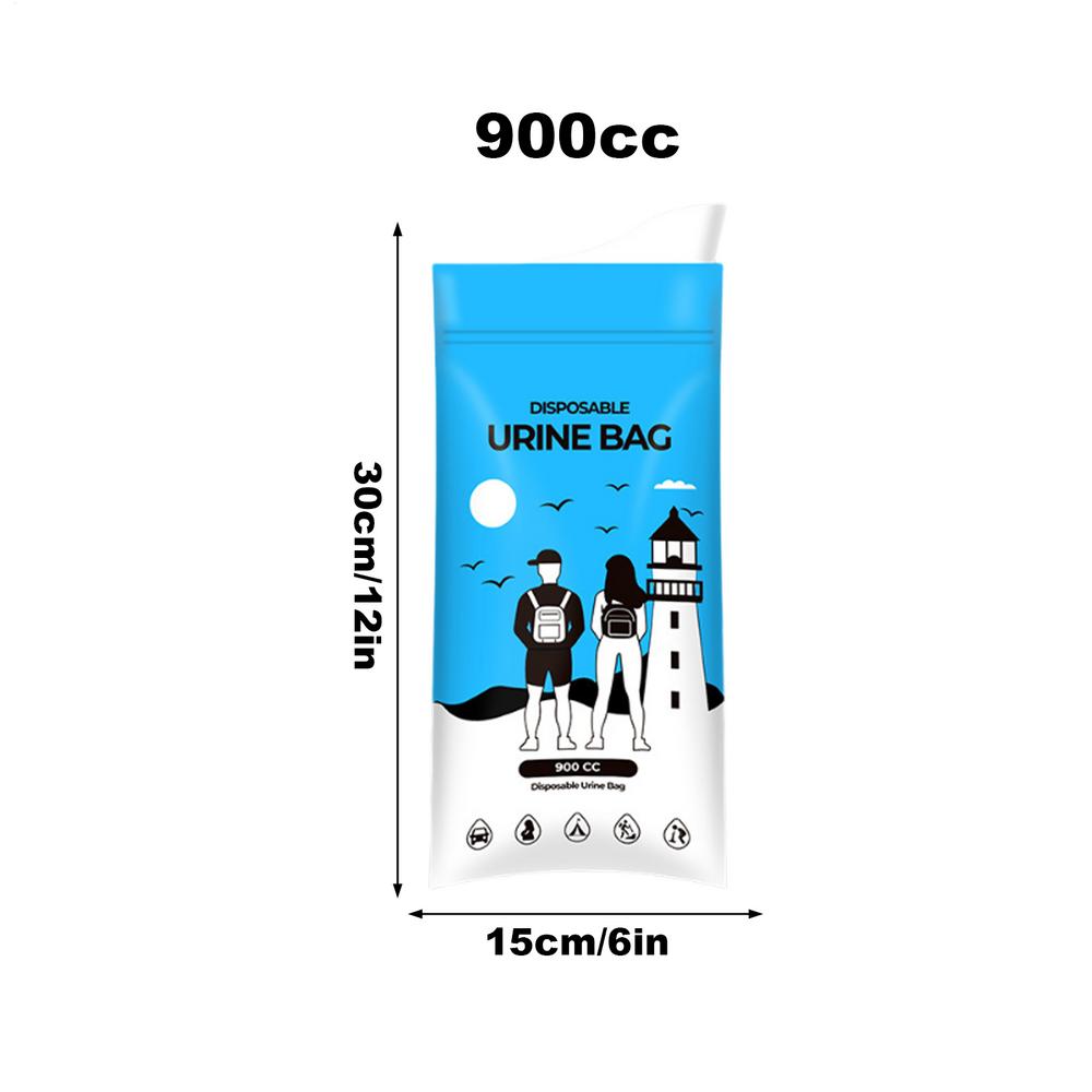 Портативный дорожный мешок для мочи 900 мл, герметичный, мочевой туалет, аварийный мешок для мочи для автомобиля, для мужчин, женщин, пожилых людей, кемпинга, походов