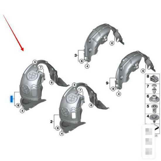 Подкрылки передних колес для BMW MINI F54 - Совместимые модели 51717346035/51717346036