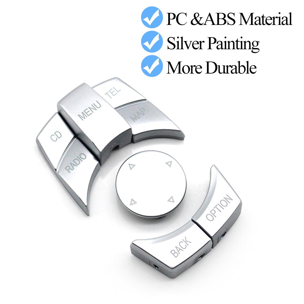 Silver Car Console CIC IDrive Multimedia Control Knob Button Cover For BMW E Series E60 E61 E81 E87 E90 E91 E92 E84 E70 E71 E72