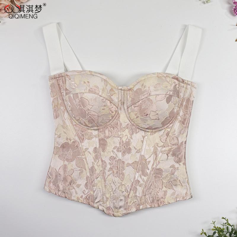 Sweetheart Style Slim Fit Wide Strap Backless Camisole Top Women's Corset Bustier Lace Up Waist Shaper Tops