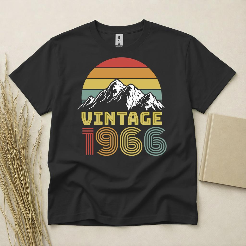 60th Birthday T Shirt Born In 1966 Gift 60 Year Old T-Shirt Vintage Sunset Tee