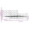Metal Bed Frame with Headboard and Footboard White 183 x 213 cm
