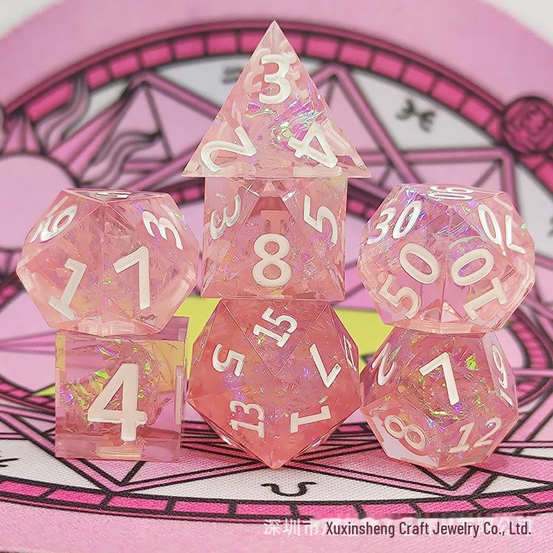 Острые многогранные игральные кости из смолы для настольных игр Cthulhu, DND и TRPG