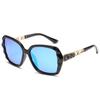 Oversized Polarized Square Sunglasses with Diamond Cut Edge for UV Protection - European & American Style