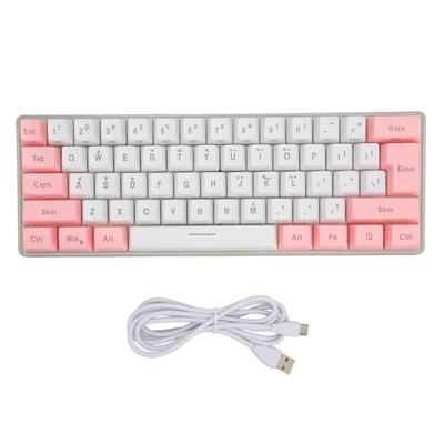 Игровая клавиатура USB 61 клавиша Контрастный цвет RGB подсветка Разделение клавиш Механическая проводная клавиатура для офиса и игр