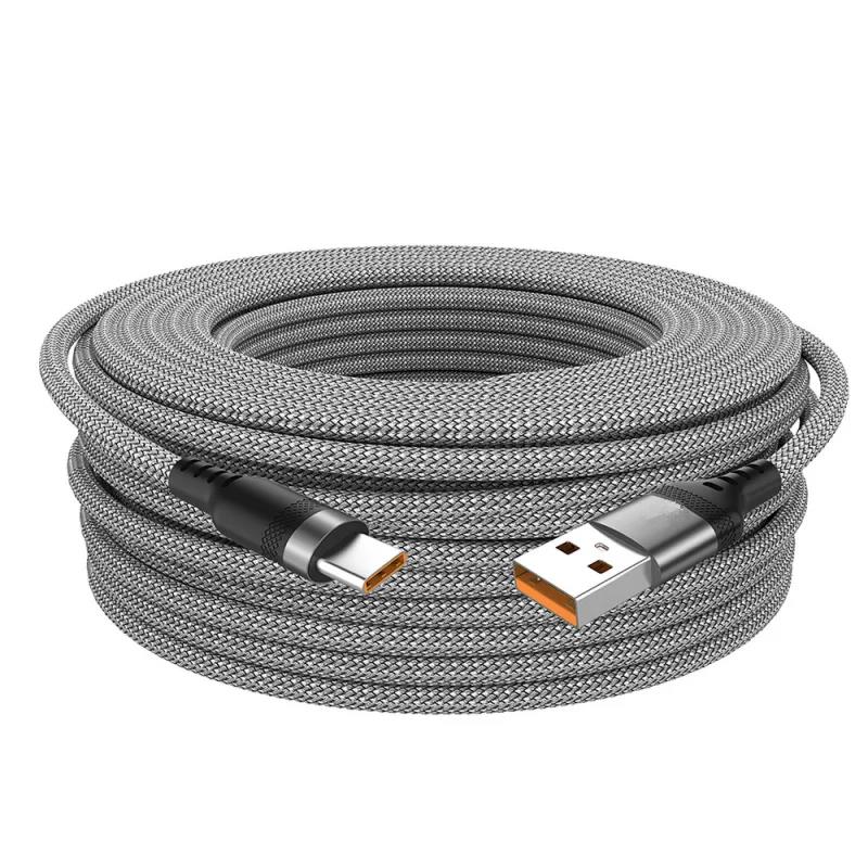 Universal Type C 6A Super Charging Cable USB C Extended 1m 2m 3m 5m 8m Cable Extended TYPE C Fast Charge Cable For Xiaomi Huawei