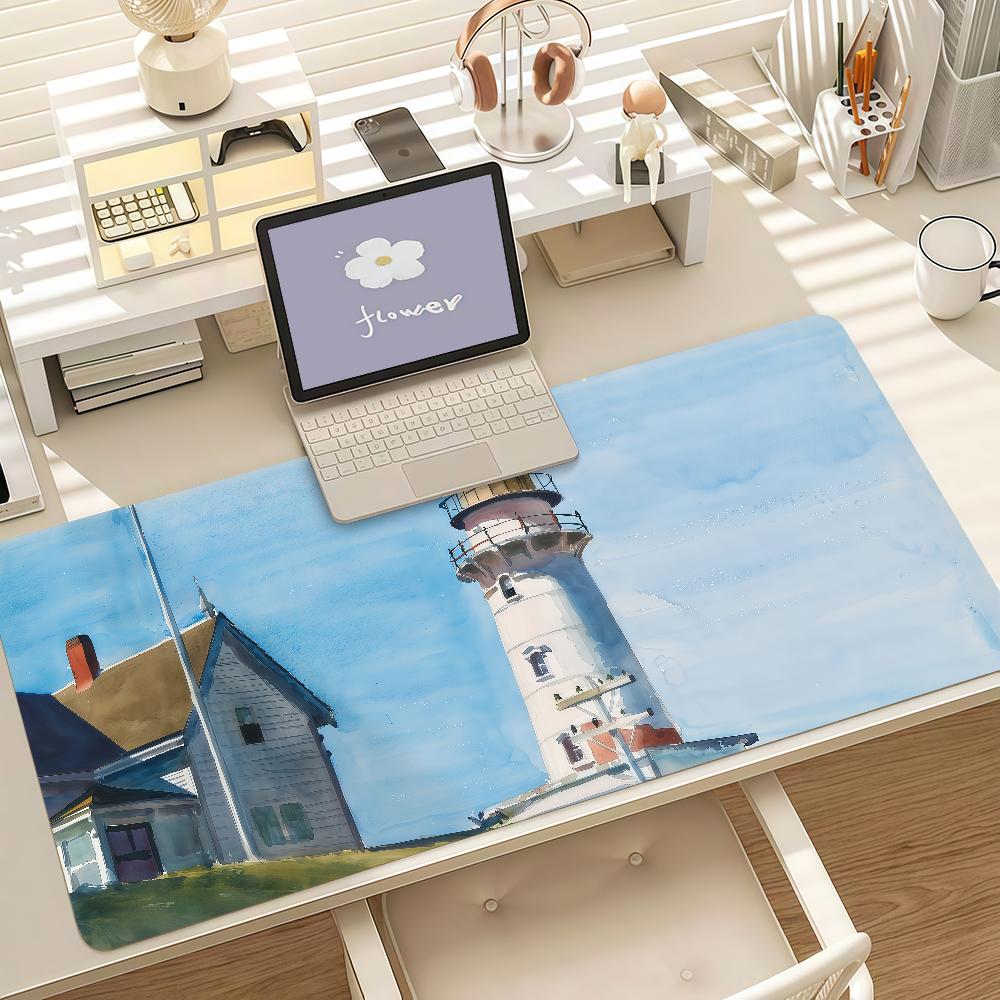 Art Edward Hopper Mouse Pad Anti Slip Rubber Edge Locked Thickened Laptop Gaming Desk Mat