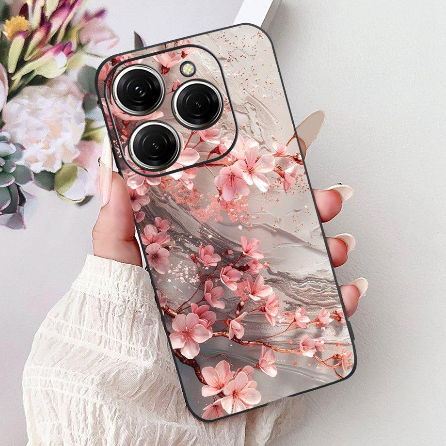 Роскошный матовый силиконовый мягкий чехол для Tecno Spark 20 20Pro 20 Pro+ 4G 5G Spark 20C KJ7 KJ6 KJ5 BG7 Чехол Цветок Любящее Сердце
