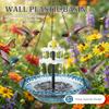 Hanging Bird Bath Garden Bird Feeder Outdoor Bath Tray with Solar Fountain Decorative Hummingbird Water Drinker Pet Supplies
