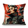 Vintage Retro Red Revolution Soviet Poster Communism Solider Print Decoration Art Sofa Pillow Case Cotton Linen Cushion Cover