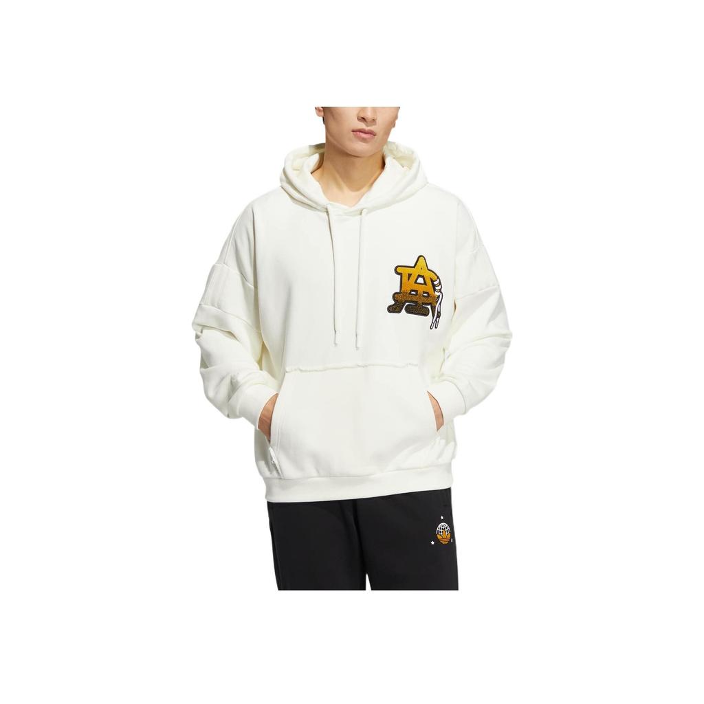 Adidas Свитшот с капюшоном и длинным рукавом с принтом логотипа, мужской, белый HS7287