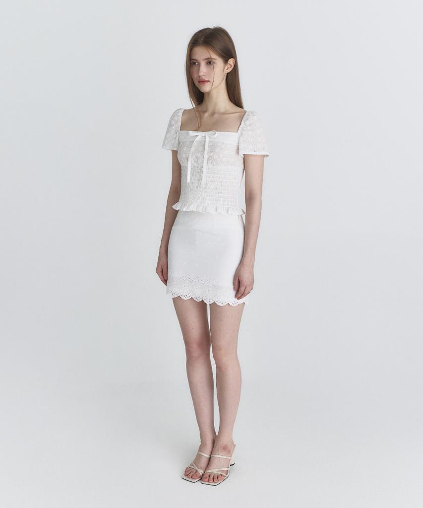 Not Your Rose Scarlet Mini Skirt (Ivory)