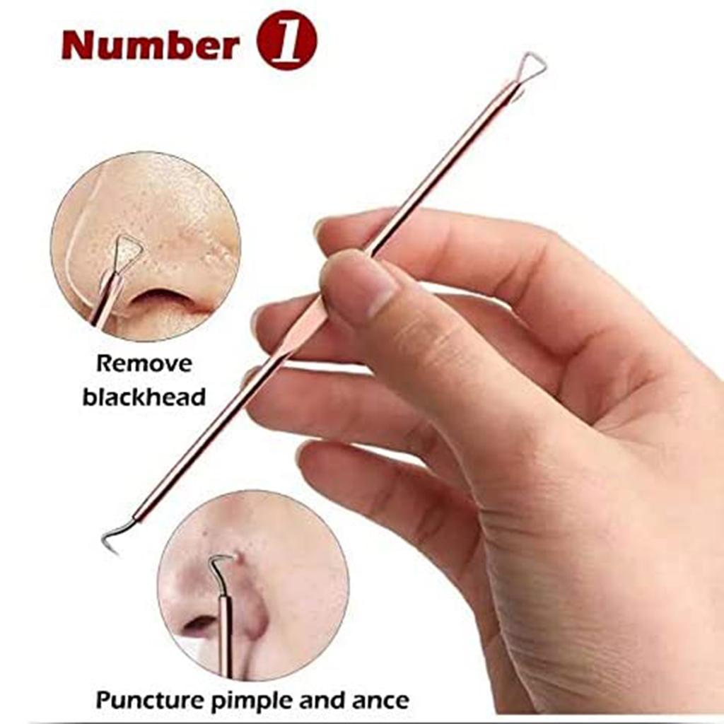 4 шт./компл. иглы для удаления угрей, набор инструментов, зажим для прыщей, средство для выдавливания прыщей, прыщей, черный