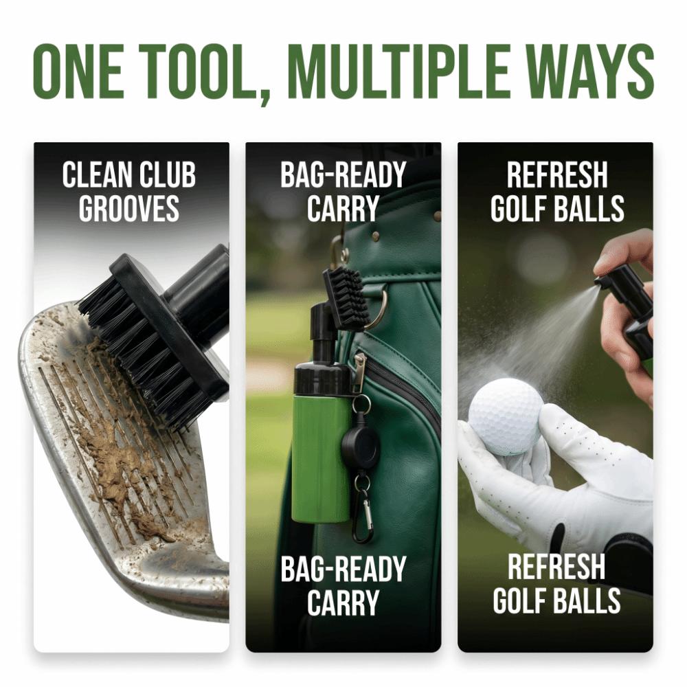 Press-Type Golf Club Brush Water Spray Golf Club Cleaner Club Cleaning Brush Club Head Grooves