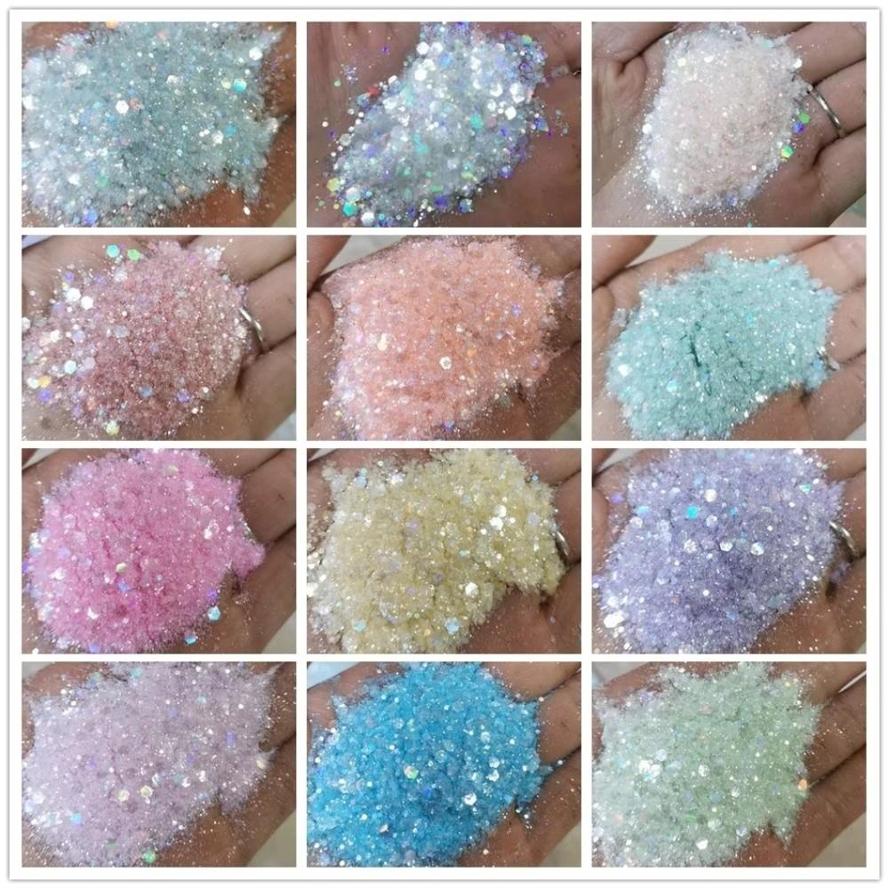 50G Holographic Nail Diamond Glitter Sequins Hexagon Holographic Glitter Polish Decoration