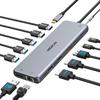 3-портовая док-станция HDMI для 3 мониторов, USB-C концентратор, для ноутбука, двойной монитор, многопортовый адаптер, док-станция, USB-C на 3 HDMI, PD-зарядка, Ethernet, 4 порта USB-C/A 3.1/2.0