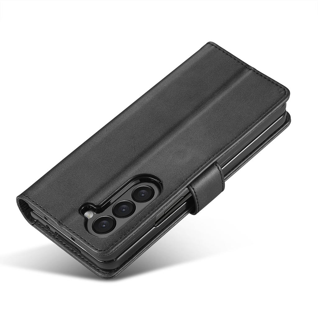 LC.IMEEKE For Samsung Galaxy Z Fold6 5G Case Calf Texture Magnetic Clasp Stand Phone Cover