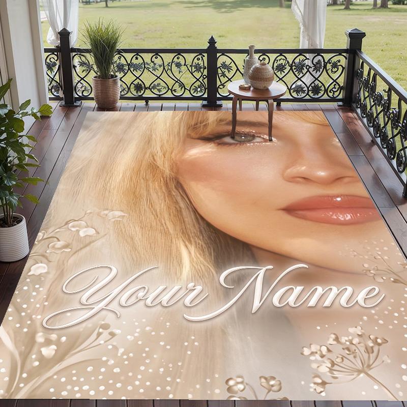 Custom Text Sabrina Carpenter Pattern Floor Rug Soft Indoor Carpet Mat Living Room Bedroom