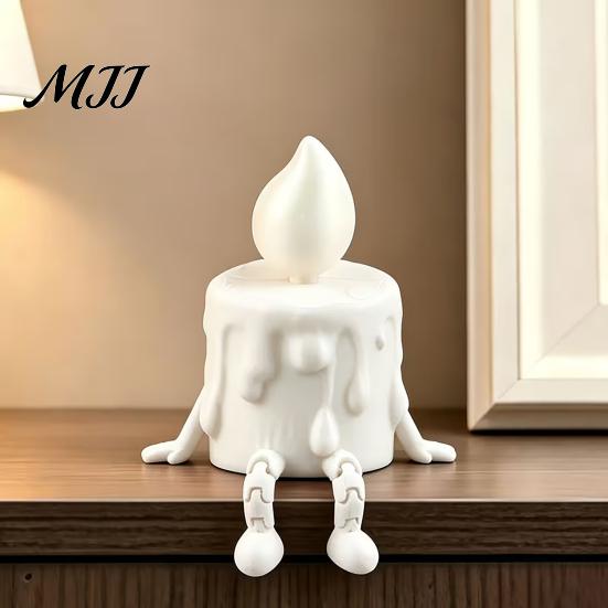Забавная тающая свеча, игрушка-украшение, 3D-печать, скульптура с текстурой жидкого воска, капающая, с реалистичной художественной фигуркой, подвижные суставы, регулируемая