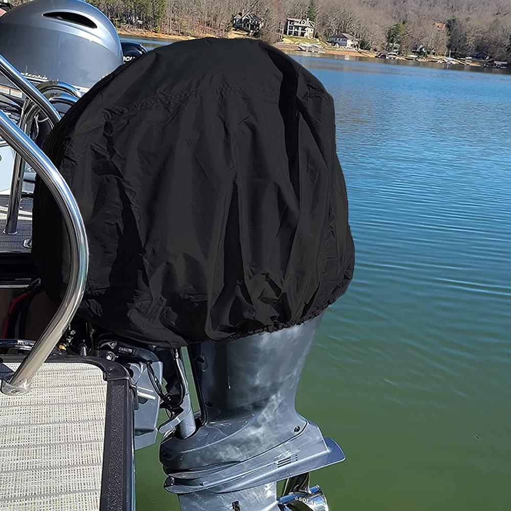 175-250HP 210D Oxford Cloth Yacht Half Outboard Motor Engine Dust Cover Marine Engine Protector,82x50x60cm