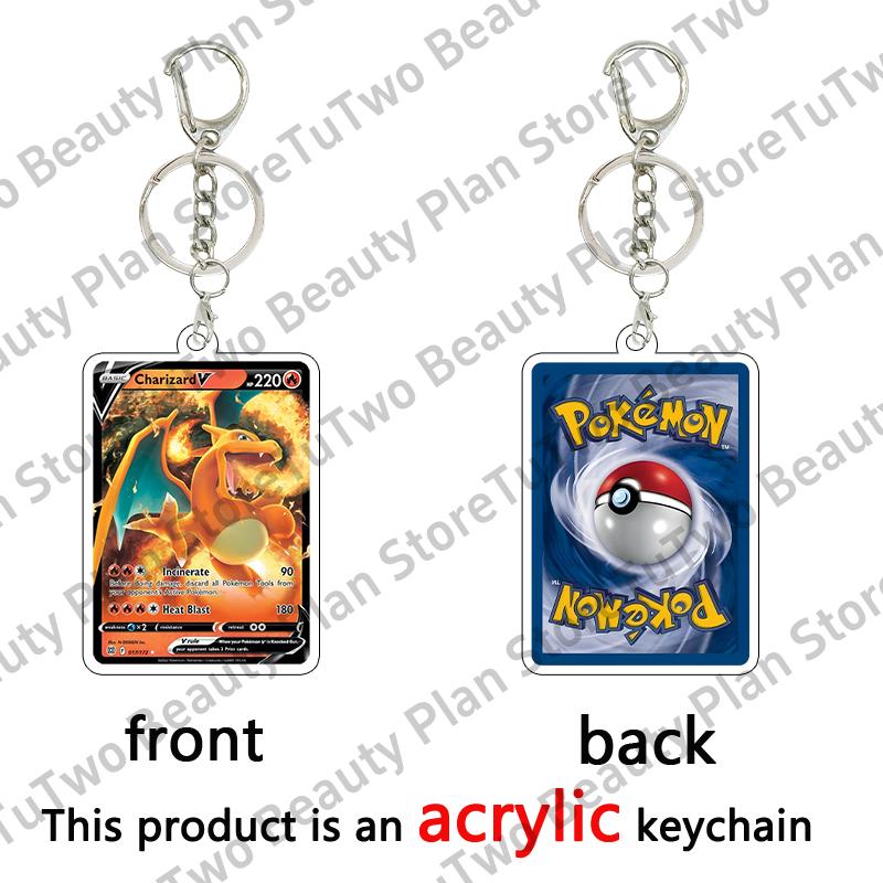 Anime Cartoon Venusaur Bulbasaur Charizard Mewtwo Pocket Monsters Acrylic Keychain Accessories Pendant Key Ring Charm Gifts Toys