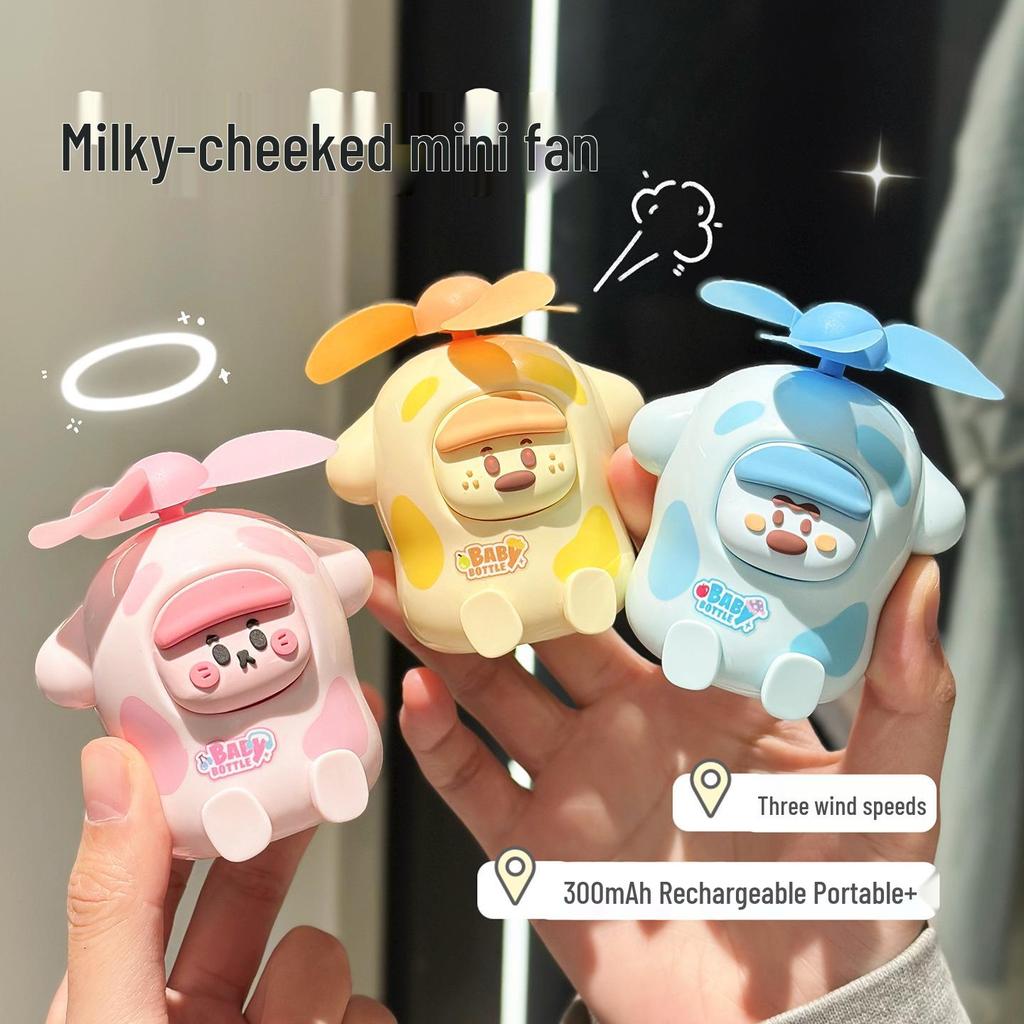 Cheeky Cartoon Handheld Mini Fan - Safe Soft Airflow, Portable Summer Cooling for Kids
