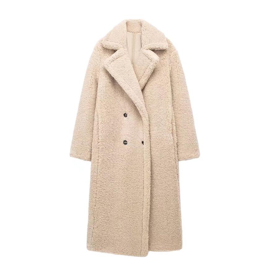 Женский зимний объемный пуховик с капюшоном на флисовой подкладке с искусственным мехом