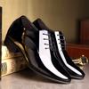 Autumn New Men's Business Dress Pointed Toe Patent Leather Shoes Youth All-match Lace-up Large Size Men's Shoes Groom Wedding Shoes