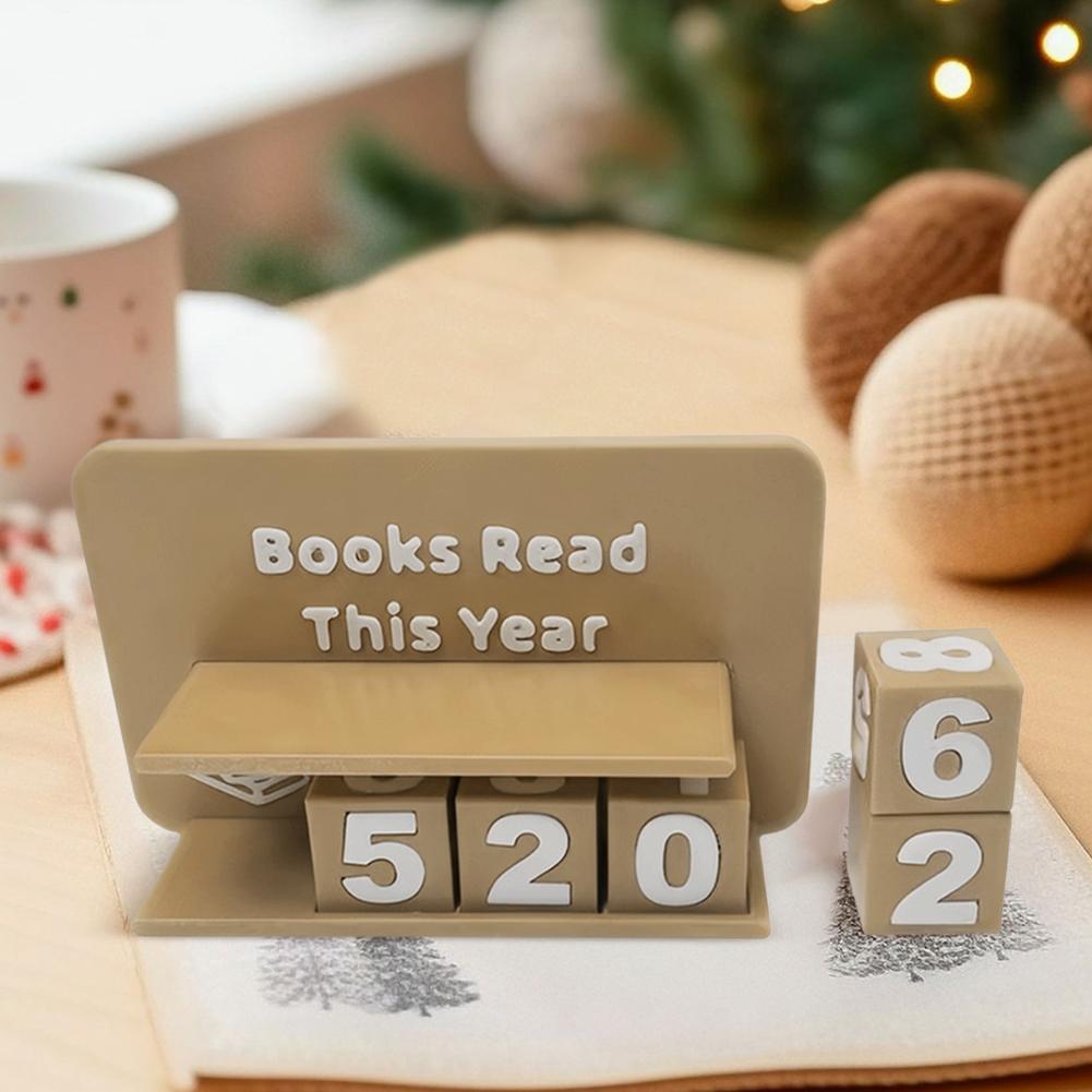 Books Read This Year Book Read Tracker 3D Printed Library Decor Ornament Wear Resist Book Counter Sign Sign Up To 999 Books