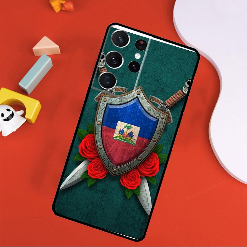 Haiti Haitian Flag Phone Case For Samsung Galaxy S23 S21 S20 FE S8 S9 S10 Note 10 Plus Note 20 S22 Ultra Cover