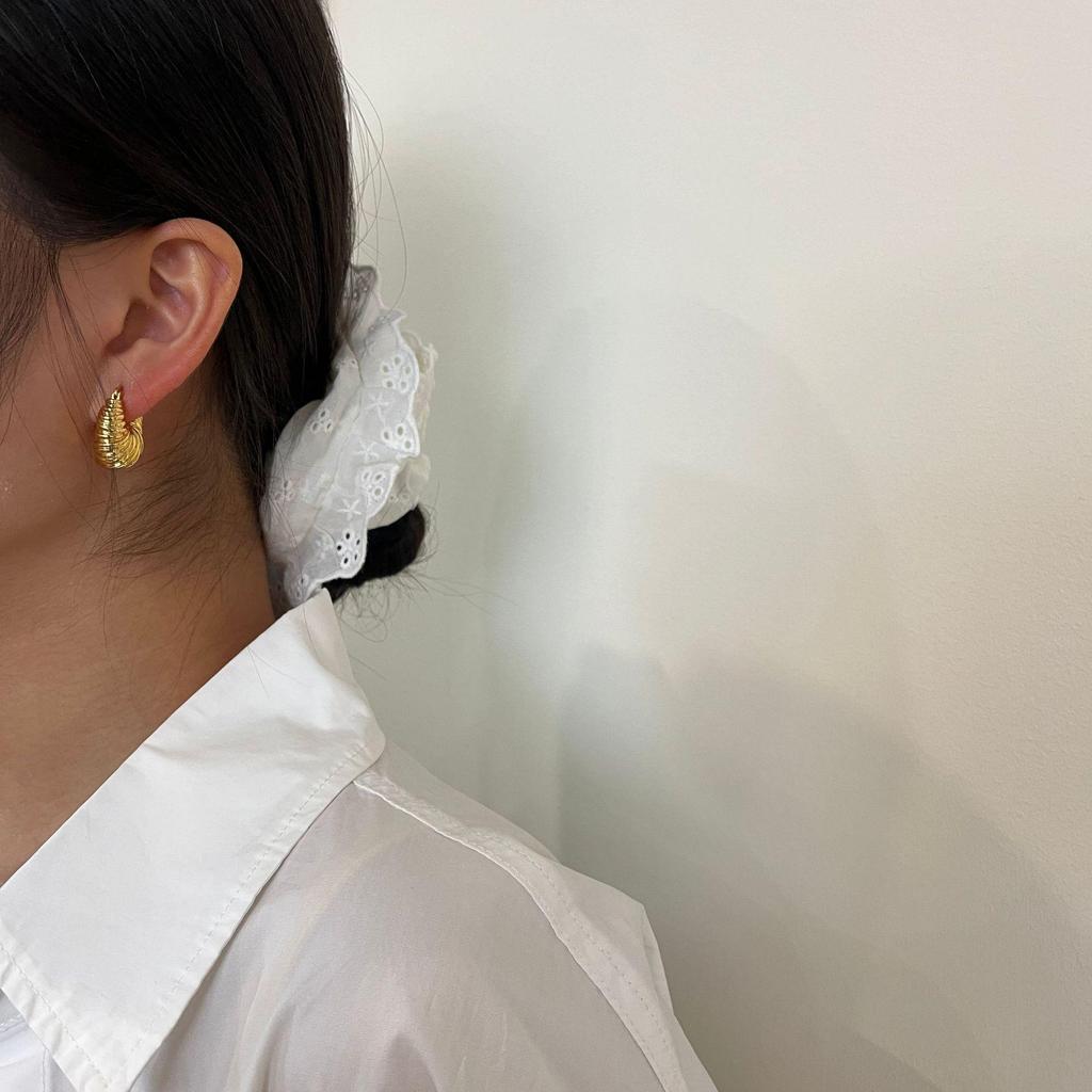 Минималистичные европейские и американские серьги-рожки и каффы из латуни с золотым покрытием