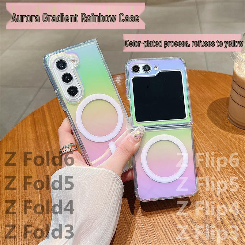 Samsung Galaxy Z Flip7 Градиентный Магнитный Прозрачный Противоударный Складной Чехол