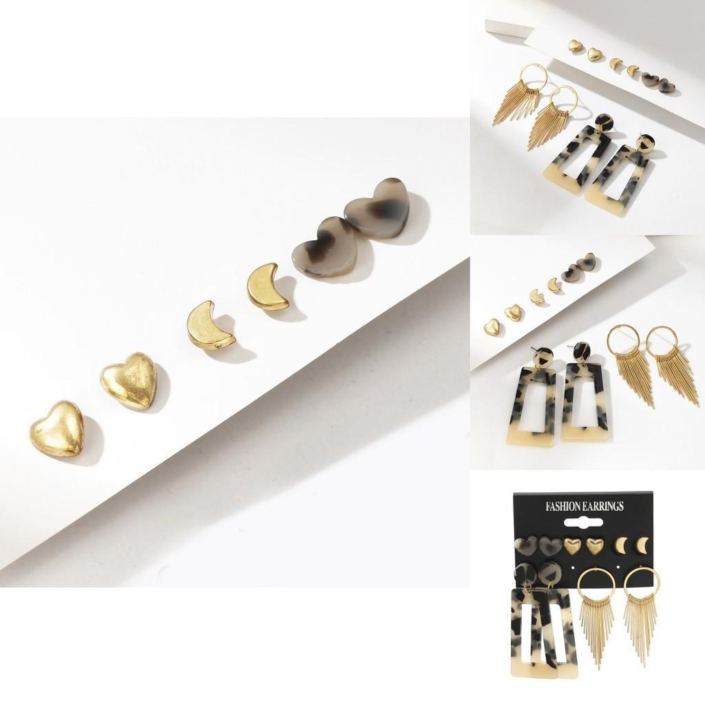 Elegant Retro Acrylic Earrings With Geometric Design For Women Perfect Gift