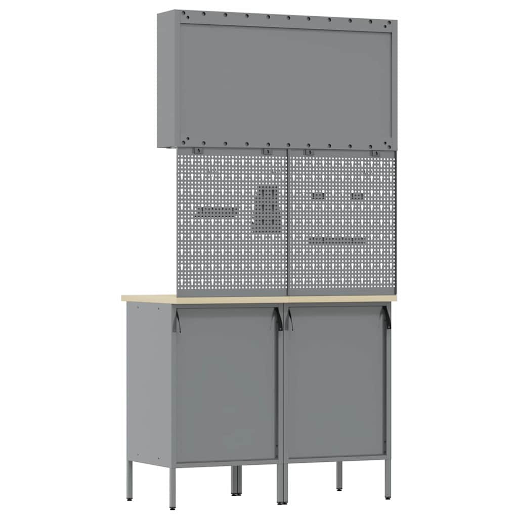 Workbench with Drawers 5 pcs Red Engineer Wood and Steel