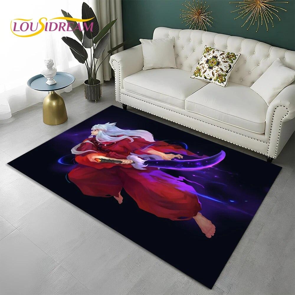 Классический мультяшный 3D ковер в стиле аниме Inuyasha, ковер для дома, гостиной, спальни, дивана, коврика, декор, детский коврик, нескользящий напольный коврик