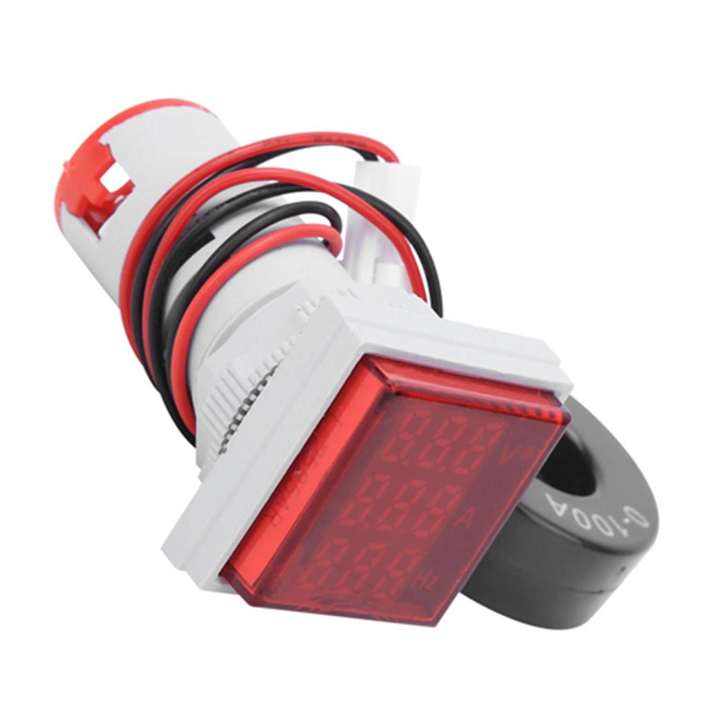 Multifunction Digital Meter Square 3 Digit Display AC Voltage Current Hertz Tester