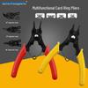 4-in-1 Red/Yellow Circlip Pliers: Multi-Head Retaining Ring Tool for Internal/External Circlips and Shaft Spring Assembly/Disassembly.