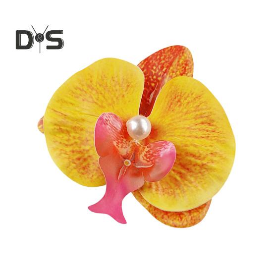 Искусственная заколка для волос в виде орхидеи-мотылька, богемный гавайский искусственный жемчуг, имитация цветка, зажим для волос в виде утконоса, заколка для волос, женские аксессуары для волос, головной убор