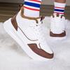 Winter Women Shoes Warm PU Plush Sneakers Flats Lace Up Ladies Shoes Men High Top Sneakers