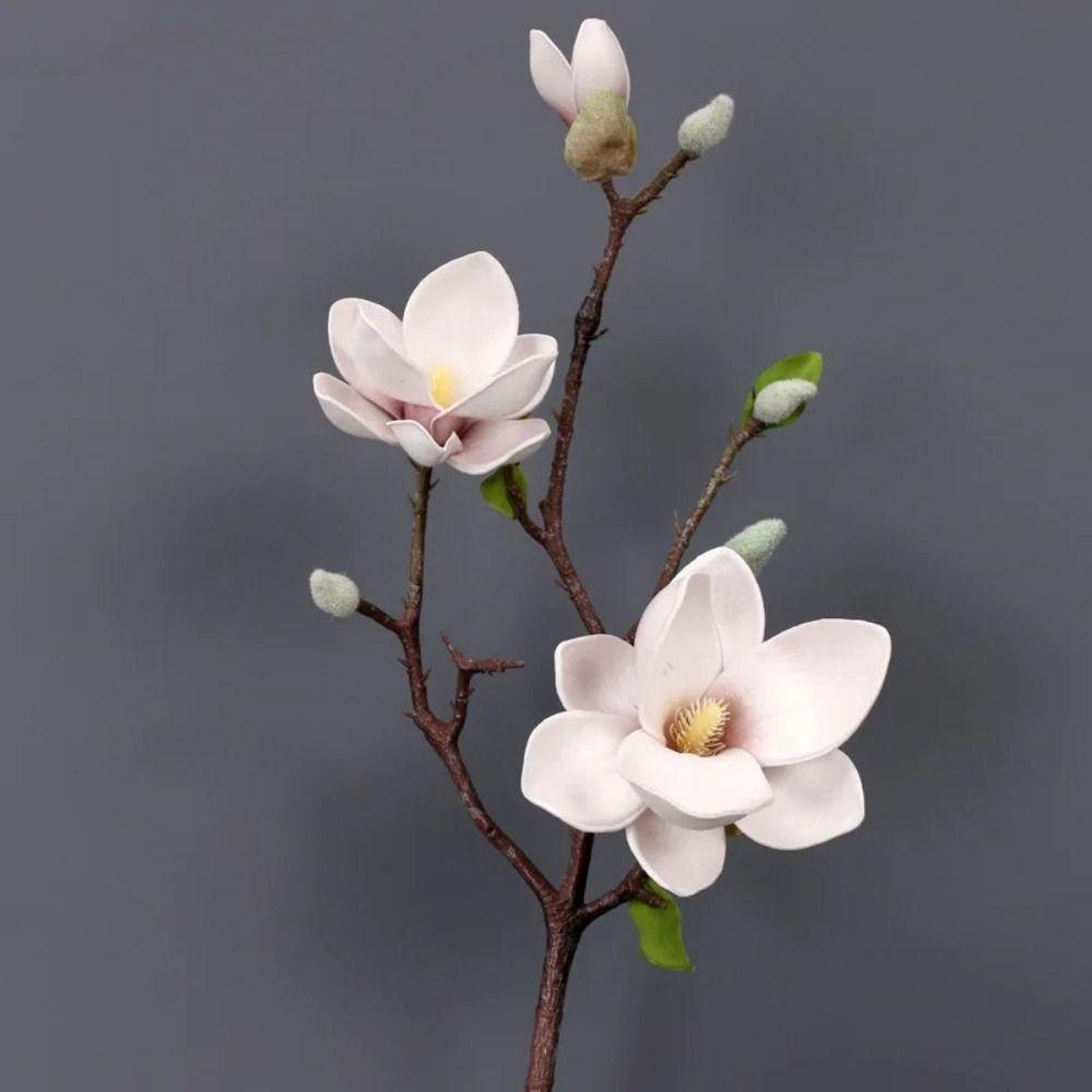 High Quality Simulation Big Magnolia Luxury Fake Flowers Artificial Magnolia Flower Wedding