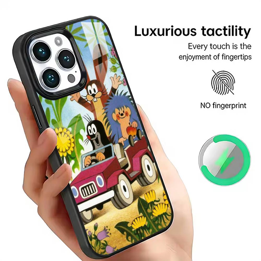 Мультяшный Крот Чехол для Телефона Для iPhone17,16,15,14,13,12,11 Plus,Pro Магнитный с Magsafe Беспроводной Зарядкой