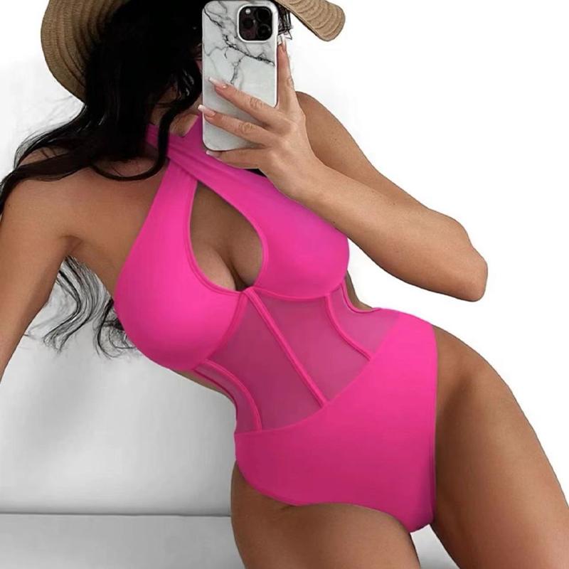 Женский купальник с эффектом пуш-ап, однотонные купальные костюмы, тропические бикини, женская пляжная одежда, цельный праздничный купальник