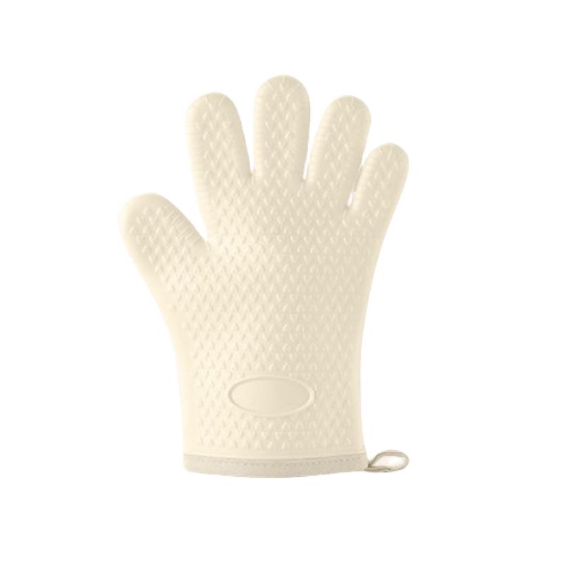 In-Stock Silicone Heat-Insulating Gloves with Padded Five-Finger Design and Widened Edge for Baking and Oven Use