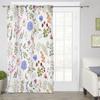 Vintage Herb Floral Texture Modern Window Curtains for Living Room Bedroom Curtain Kitchen Treatment Blinds Drapes