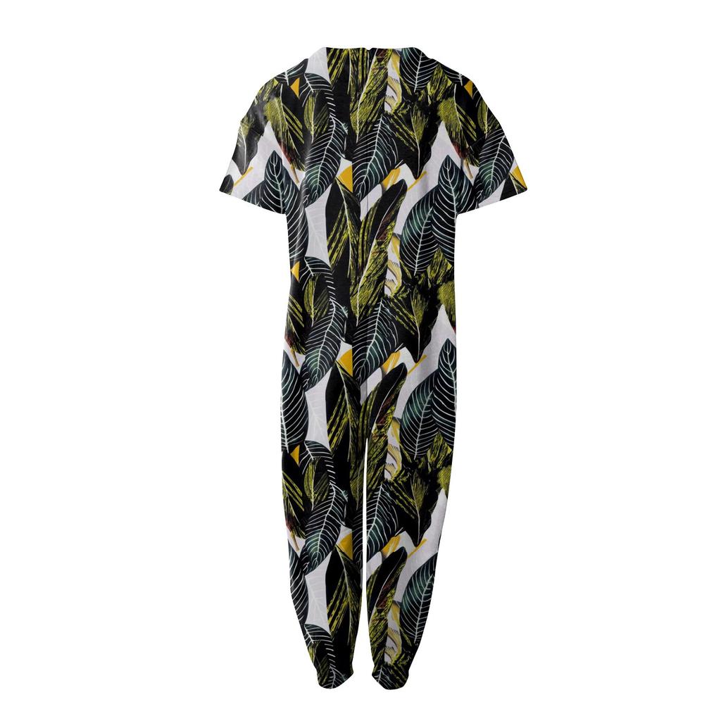 Женские повседневные комбинезоны на молнии с V-образным вырезом и короткими рукавами больших размеров с карманами, широкие длинные комбинезоны