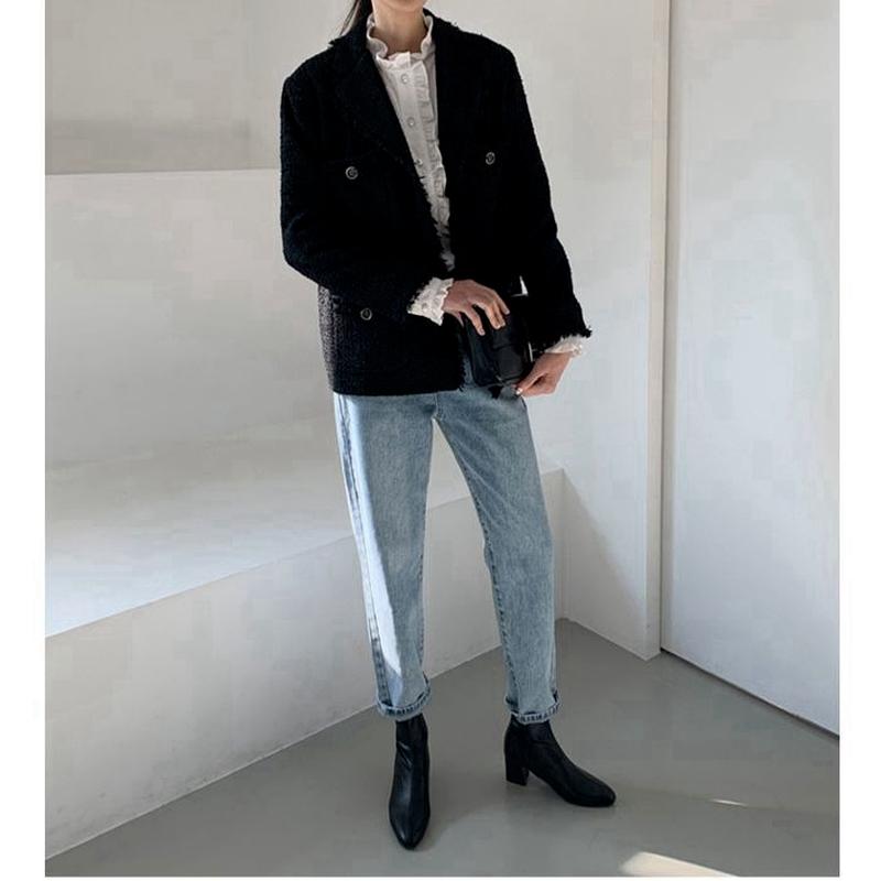 Летние женские тонкие широкие джинсы с высокой талией, прямые свободные брюки в корейском стиле