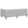 Corner Bed Frame Light Grey 90 x 190 cm Velvet