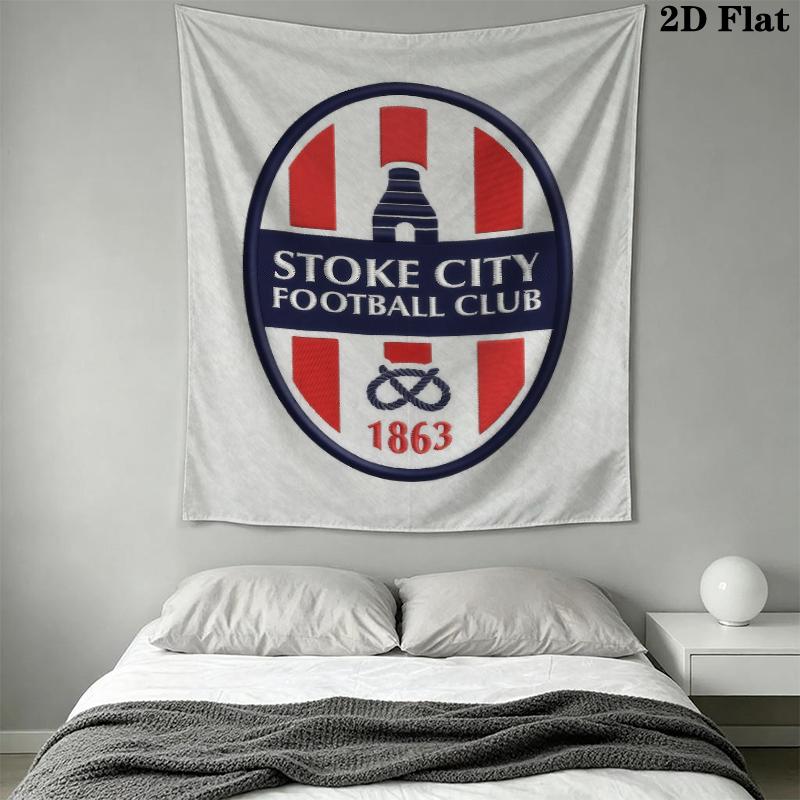 Stoke City FC Wall Tapestry Aesthetic Wall Hanging Printed Fabric Blanket Decorative Tapestries for Bedroom Living Room Home Decor