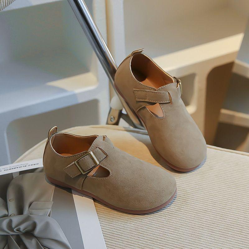Детская кожаная обувь Осень 2025: Ретро корейский стиль, мягкая подошва, нескользящие для мальчиков и девочек